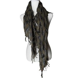 Chan LUU Cotton Fringe Shimmer Scarf Womens OS Layering